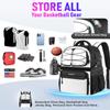 LOINTET Basketball Bag Backpack with Ball Holder Shoes Compartment, Large Basketball Accessories Sports Bag More Pockets for Football, Soccer, Volleyball, Gym, Travel, White view 2