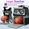 LOINTET Basketball Bag Backpack with Ball Holder Shoes Compartment, Large Basketball Accessories Sports Bag More Pockets for Football, Soccer, Volleyball, Gym, Travel, White view 3