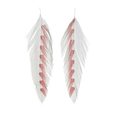 Montana Fly Company Fly Tying - Galloup's Fish Feathers - Shark Fin - White/Red