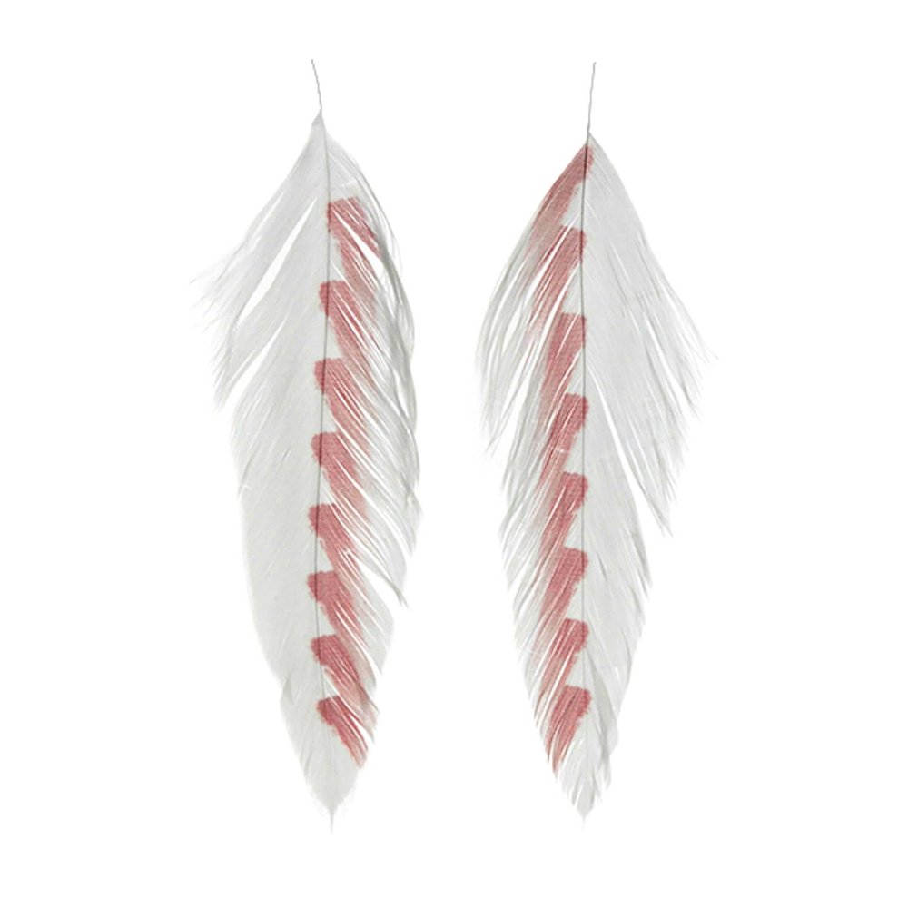 Montana Fly Company Fly Tying - Galloup's Fish Feathers - Shark Fin - White/Red