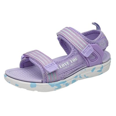 IWIHMIV Girl Toddler Sandals Water Sandals Girls Sandals Kids Strap Flat Sandals Open Toe Summer Casual Sandals for GirlsPurple1,4.5