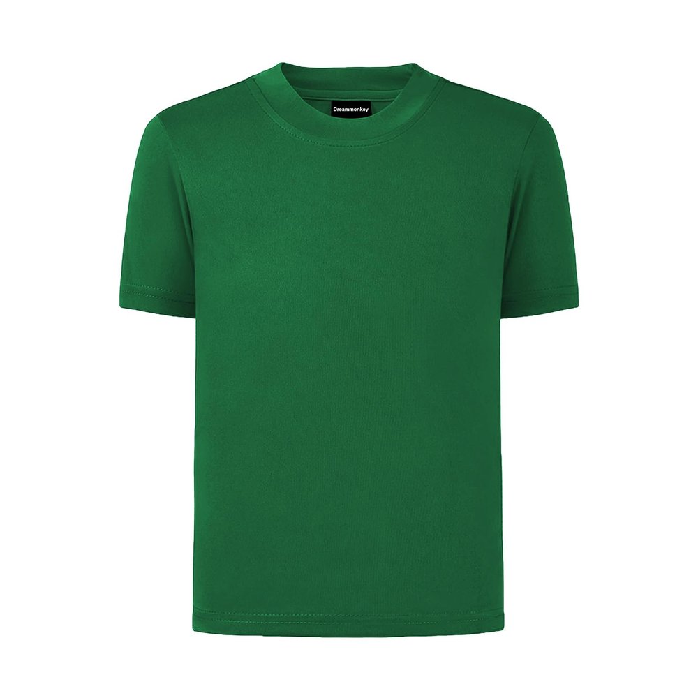 Dreammonkey 4T to Youth Neon Shirt Kids Rash Guard UPF 50+ Dry Fit Athletic Short Sleeve T Shirts for Boys and Girls (Kelly Green L)