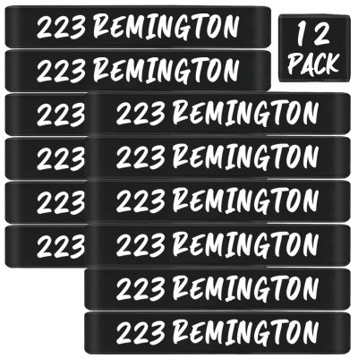 12 Pack Magsaddle .223 Remington Magazine Marking Bands .223 Caliber Identification Holster Accessories (Black - White)