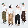MINI PANDA Boys' Jogger Pants, Kids' Stretch Twill Casual Cargo Pants Green view 2
