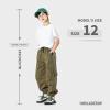 MINI PANDA Boys' Jogger Pants, Kids' Stretch Twill Casual Cargo Pants Green view 4