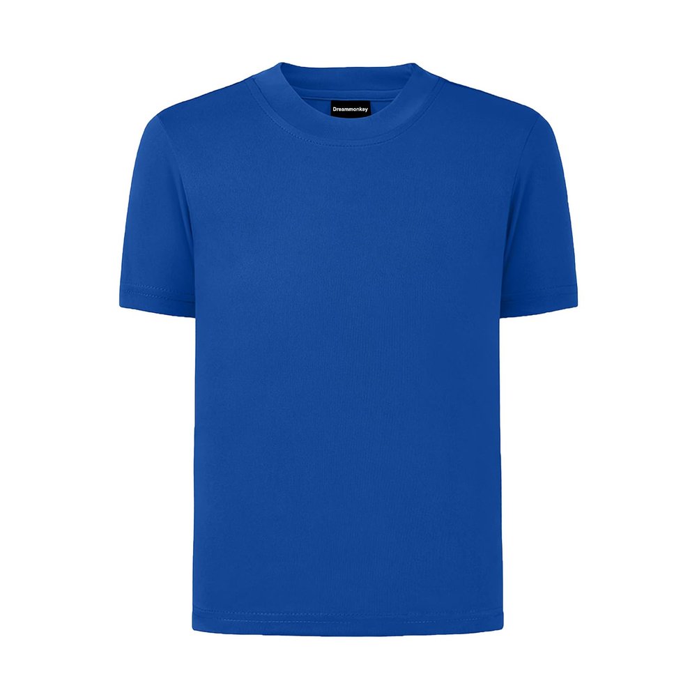 Dreammonkey 4T to Youth Neon Shirt Kids Rash Guard UPF 50+ Dry Fit Athletic Short Sleeve T Shirts for Boys and Girls (Royal Blue 4T)