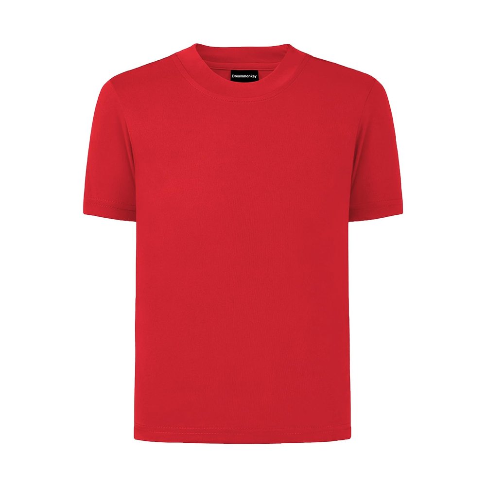 Dreammonkey 4T to Youth Neon Shirt Kids Rash Guard UPF 50+ Dry Fit Athletic Short Sleeve T Shirts for Boys and Girls (Red 5T)