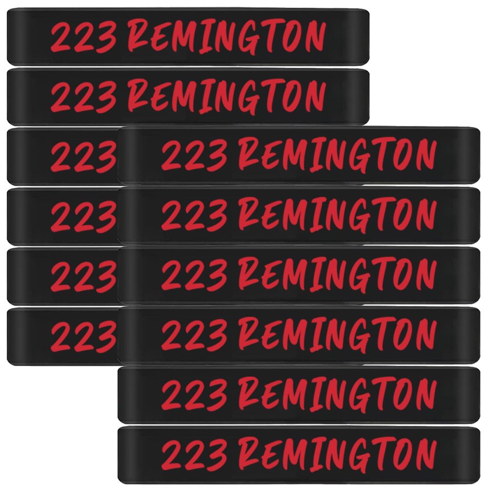 12 Pack Magsaddle .223 Remington Magazine Marking Bands .223 Caliber Identification Holster Accessories (Black - Red)