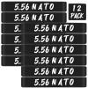 12 Pack Magsaddle 5.56 NATO Magazine Marking Bands 5.56 Caliber Identification Holster Accessories (Black - White)