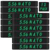 12 Pack Magsaddle 5.56 NATO Magazine Marking Bands 5.56 Caliber Identification Holster Accessories (Black - Green)