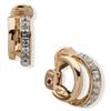 ANNE KLEIN Women's Gold Tone EZ Comfort Clip Hoop Earring featuring crystal accents view 1
