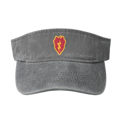 25Th Infantry Division Shoulder Sleeve Insignia Sun Visor Hats for Women Men Adjustable Cotton Sun Hat Golf Cap Gray