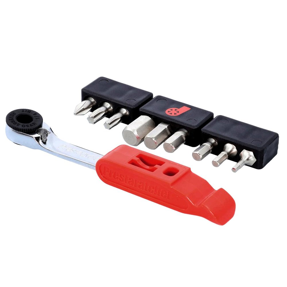 Prestacycle Prestaratchet GO 5-in-1 Bicycle Multi-Tool Kit  Ratcheting Wrench, Tire Lever, Chain Link Remover, Valve Core Tool  Ultra-Compact 25g Bike Repair Tool