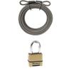 Bundle of Master Lock Steel Bike Lock Cable, 30 ft. L x 3/8 in. D. Vinyl Coated Cable with Looped Ends, 70DCC,Gray + Combination Lock, Heavy Duty Weatherproof, Resettable Brass Finish, M175XDLF,1 Pack view 1
