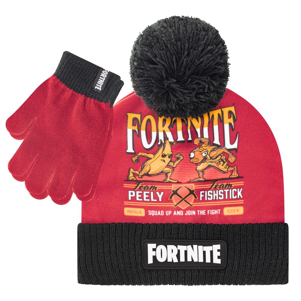 Fortnite Boys Winter Beanie Hat and Snow Gloves for Boys 2 Piece Set