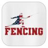 2024 Summer Games Paris USA Sports Fencing Plus Size Short Sleeve T-Shirt 4X-Large White view 2