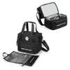 PICNIC TIME NHL Toronto Maple Leafs Tarana Lunch Bag Cooler with Utensils Made from Recycled Material, Lunch Box with Picnic Set, Upcycled Lunch Cooler Bag, (Carbon Black) view 3