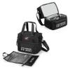 PICNIC TIME NHL Columbus Blue Jackets Tarana Lunch Bag Cooler with Utensils Made from Recycled Material, Lunch Box with Picnic Set, Upcycled Lunch Cooler Bag, (Carbon Black) view 3