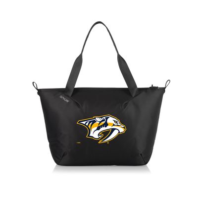 PICNIC TIME NHL Nashville Predators Tarana Cooler Tote Bag made with Recycled Materials, Soft Cooler Tote Bag, Upcycled Picnic Cooler, (Carbon Black)