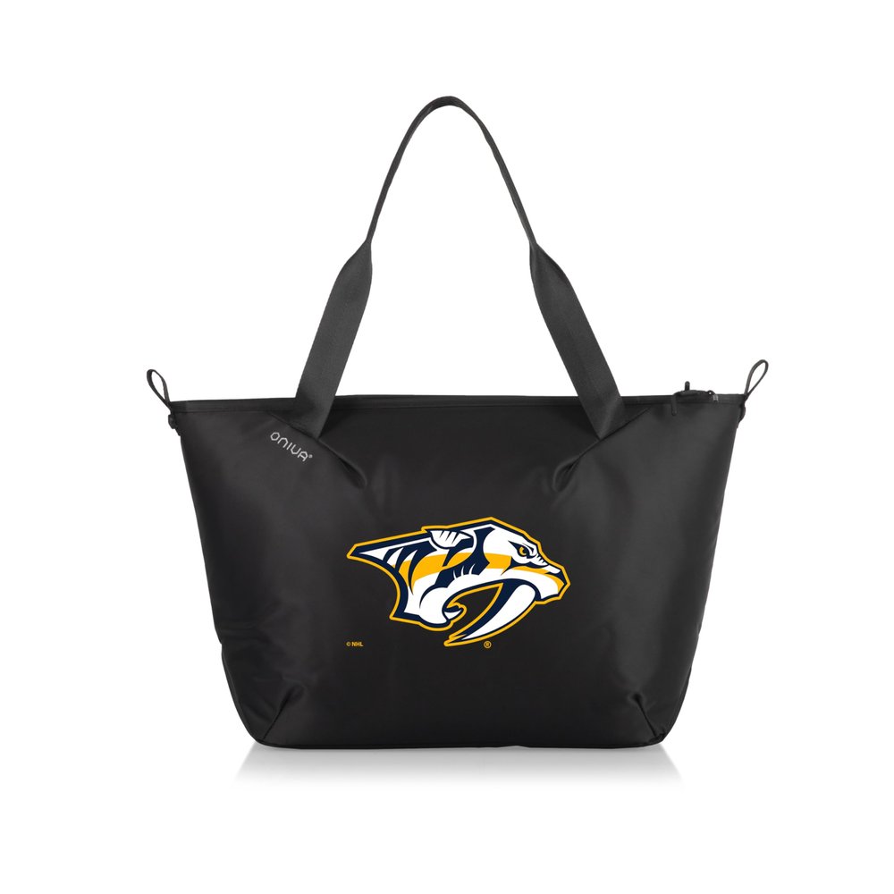 PICNIC TIME NHL Nashville Predators Tarana Cooler Tote Bag made with Recycled Materials, Soft Cooler Tote Bag, Upcycled Picnic Cooler, (Carbon Black)