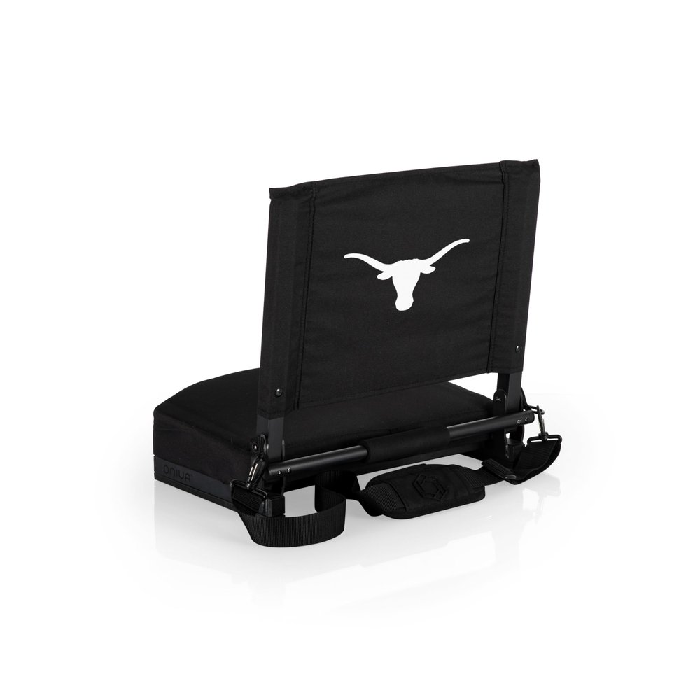 Picnic TIME NCAA Texas Longhorns Gridiron Stadium Seat, Lightweight, Portable Folding Chair for Bleachers and Benches, (Black)
