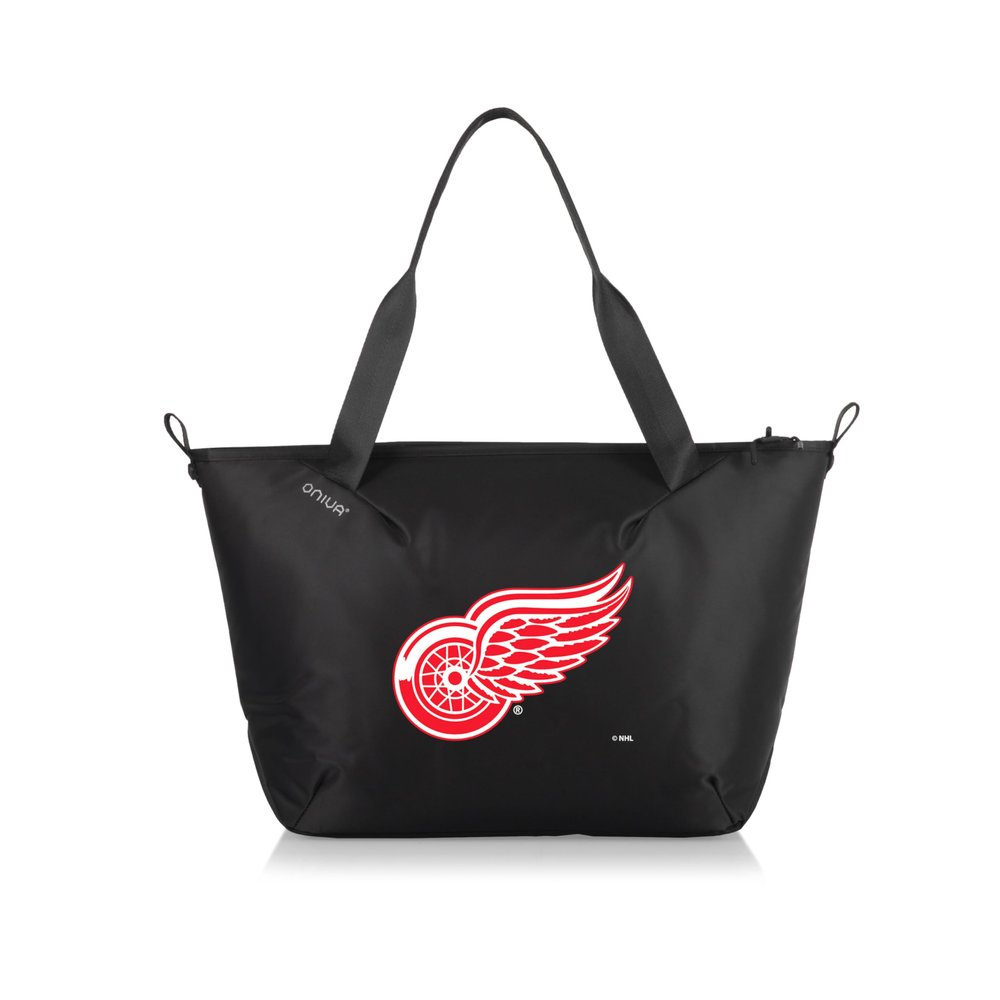 PICNIC TIME NHL Detroit Red Wings Tarana Cooler Tote Bag Made with Recycled Materials, Soft Cooler Tote Bag, Upcycled Picnic Cooler, (Carbon Black)