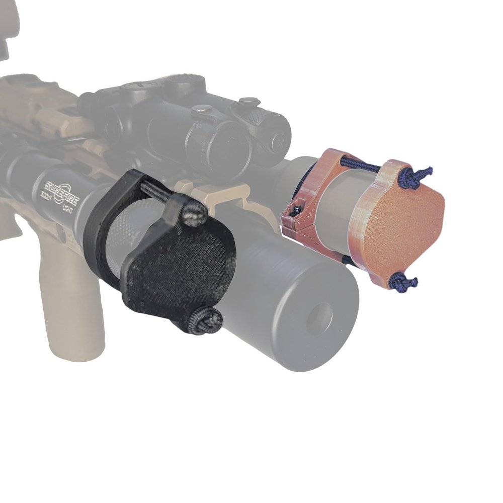 Hammy3DPrints Light/Lens Cover with Tip Grip for Weapon Mounted Flashlights Higher-Temp PETG-CF (Black, Army Tek Viking)