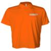 Security Polo in Safety Orange with Silver/Reflective Design, Performance Polo w/Moisture Wicking Technology view 1