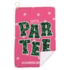 Canopy Street Personalized Faux Glitter Par Tee Golf Towel / 16" x 24" Custom Feminine Golfing Microfiber Towel with Gold Fastener/Personalized Mother's Day Athletic Accessory Present for Her view 1