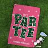 Canopy Street Personalized Faux Glitter Par Tee Golf Towel / 16" x 24" Custom Feminine Golfing Microfiber Towel with Gold Fastener/Personalized Mother's Day Athletic Accessory Present for Her view 4