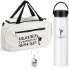 Layhit 3 Pcs Valentines Karate Gifts for Boys Taekwondo Karate Bag Martial Arts Duffel Bag 24 oz Stainless Steel Water Bottle Keychain for Kids Adults Taekwondo Lover Gifts(White) view 1