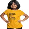 Medium Gold Youth Don't Scare Me I Fart Easily Funny T-Shirt view 2