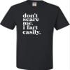 3X-Large Black Mens Don't Scare Me I Fart Easily Funny T-Shirt view 2