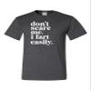 5X-Large Heather Black Mens Don't Scare Me I Fart Easily Funny T-Shirt view 2