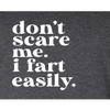 5X-Large Heather Black Mens Don't Scare Me I Fart Easily Funny T-Shirt view 4
