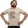 Medium Sand Mens Don't Scare Me I Fart Easily Funny T-Shirt view 1