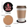 Cephalopod Squid Car Coasters for Cup Holders Cork Base Drink Coasters Auto Assecories 2PCS view 2