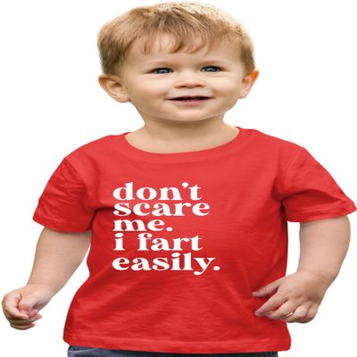 3T Red Toddler Don't Scare Me I Fart Easily Funny Toddler T-Shirt