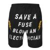 Men's Swim Trunks Save A Fuse Blow an Electrician Flag Beach Shorts Drawstring Lightweight Gym Running Shorts Gym Casual Loose Summer Shorts with Pocket view 4