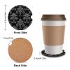 Black Grey Fleur De Lis Flowers Car Coasters for Cup Holders Cork Base Drink Coasters Auto Assecories 1PCS view 2