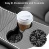 Black Grey Fleur De Lis Flowers Car Coasters for Cup Holders Cork Base Drink Coasters Auto Assecories 1PCS view 4