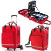 HEYUNDUO First Aid Kit Bag Rolling Medical Supplies Bag with Detachable Trolley, Nurse Rolling Bag Emergency Rescue Kit for Outdoor Hiking, Backpacking, Camping, Traveling(Red) view 1