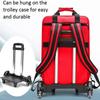 HEYUNDUO First Aid Kit Bag Rolling Medical Supplies Bag with Detachable Trolley, Nurse Rolling Bag Emergency Rescue Kit for Outdoor Hiking, Backpacking, Camping, Traveling(Red) view 4