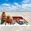 Beach Blanket Waterproof Sandproof Beach Mat,Christmas Snowman Red Black Buffalo Plaid Picnic Blankets with Sand Pockets and Stakes,Xmas Tree Snowflakes Seamless Outdoor Pad for Seaside,Travel view 2