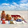 Beach Blanket Waterproof Sandproof Beach Mat,Christmas Snowman Red Black Buffalo Plaid Picnic Blankets with Sand Pockets and Stakes,Winter Snowflake Berries Outdoor Pad for Seaside,Travel,Camping view 2