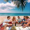Beach Blanket Waterproof Sandproof Beach Mat,Christmas Snowman Red Black Buffalo Plaid Picnic Blankets with Sand Pockets and Stakes,Winter Snowflake Berries Outdoor Pad for Seaside,Travel,Camping view 3