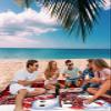 Beach Blanket Waterproof Sandproof Beach Mat,Christmas Snowman Snowflakes Branches Picnic Blankets with Sand Pockets and Stakes,Red Black Buffalo Plaid Outdoor Pad for Seaside,Travel,Camping,Hiking view 3