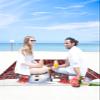 Beach Blanket Waterproof Sandproof Beach Mat,Christmas Snowman Snowflakes Branches Picnic Blankets with Sand Pockets and Stakes,Red Black Buffalo Plaid Outdoor Pad for Seaside,Travel,Camping,Hiking view 4