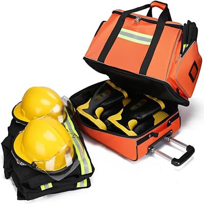 HEYUNDUO Emergency First Aid Bag, Portable First Aid Bag High Capacity Backpack, Waterproof Trolley Rolling Medical Bag(Orange)