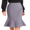 Allegra K Ruffle Hem Pencil Skirt for Women's Mermaid High Waist Business Elegant Casual Midi Skirts Large Light Purple view 1